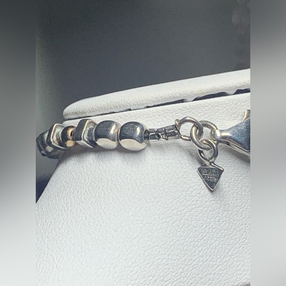 Silpada Vintage Sterling Silver Chunks & Gold Filled Beaded Bracelet - Picture 13 of 15